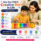 Musical Xylophone Toy for Kids 3+ – 8-Tone Colorful Wooden-Style Piano & Percussion Instrument with Mallets, Fun Music Learning Toy for Toddlers