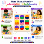Montessori Wooden Shape Matching Puzzle for Kids 3+ – Educational Color & Shape Recognition Learning Toy, Wooden Matching Board for Brain Development,