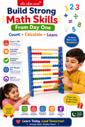 Wooden Abacus for Kids 3+ – 100-Bead Counting & Math Learning Toy with Colorful Sliding Beads – Early Educational Abacus for Number Recognition