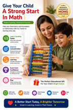 Wooden Abacus for Kids 3+ – 100-Bead Counting & Math Learning Toy with Colorful Sliding Beads – Early Educational Abacus for Number Recognition