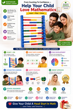 Double-Sided Wooden Abacus for Kids 3+ – Large Counting 1–100 Math Learning Toy with Colorful Beads – Montessori-Inspired Educational Abacus