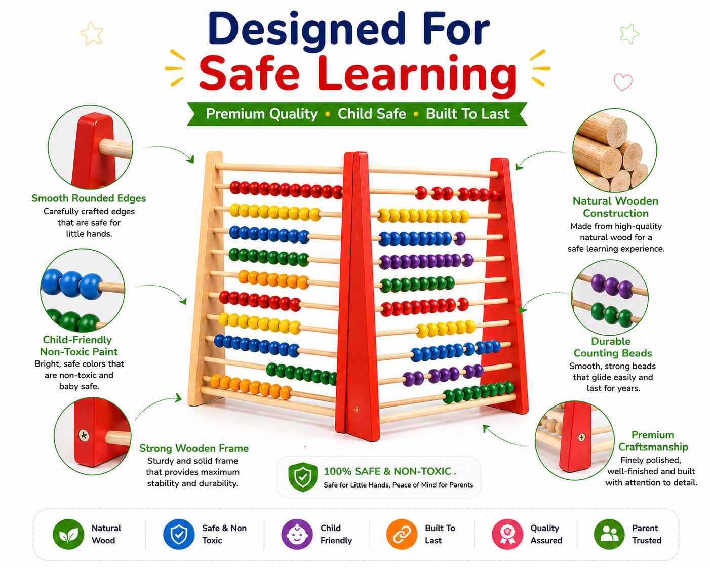small size abacus in two colours