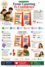 Double-Sided Wooden Abacus for Kids 3+ – Large Counting 1–100 Math Learning Toy with Colorful Beads – Montessori-Inspired Educational Abacus