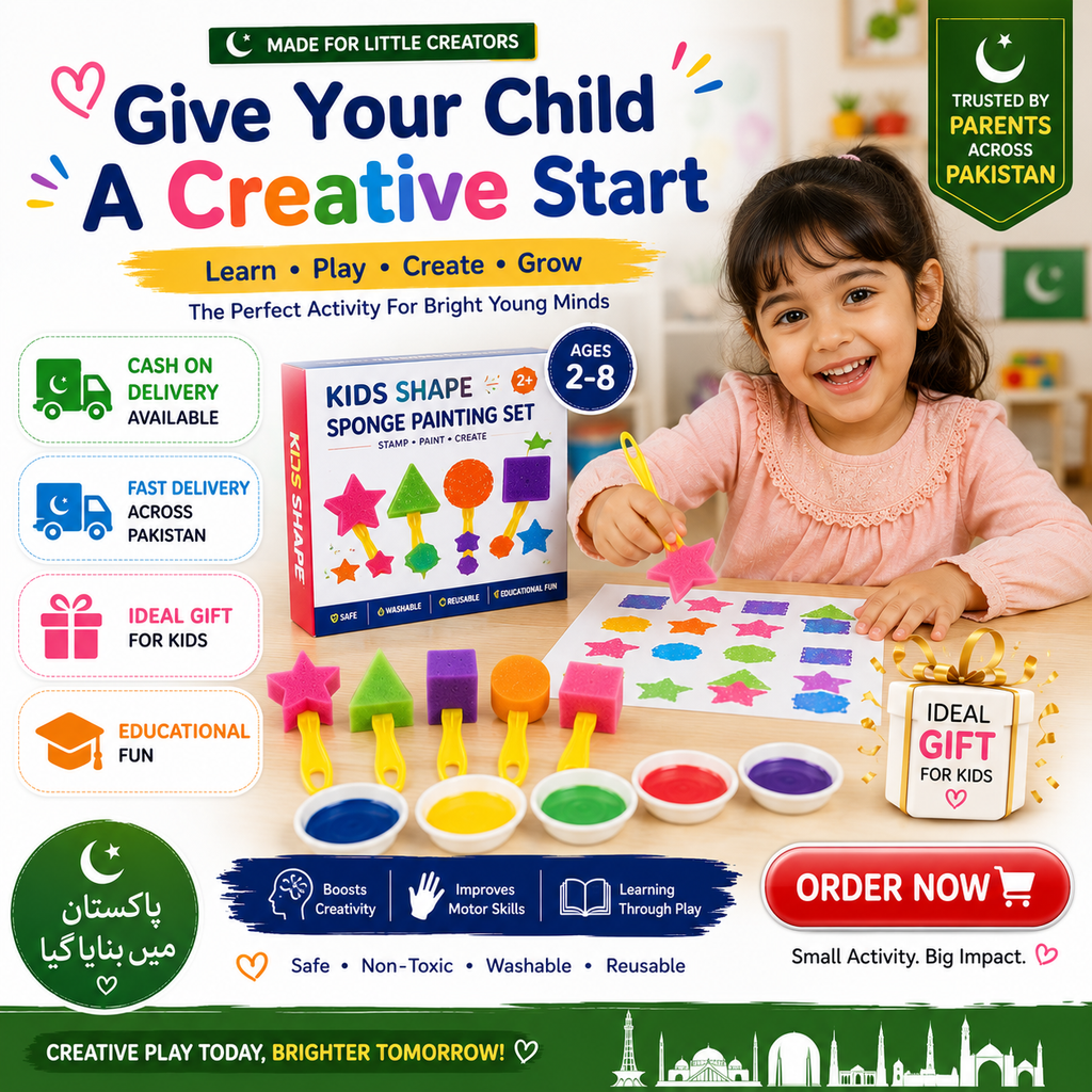 Washable Kids Stampers – Foam Shape Painting Set for Drawing, Crafts & Screen-Free Play