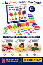 Washable Kids Stampers – Foam Shape Painting Set for Drawing, Crafts & Screen-Free Play
