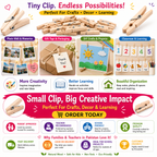 Natural Wooden Clips for DIY Crafts – Mini Clothespins for Photo Displays, Gift Wrapping & Scrapbooking