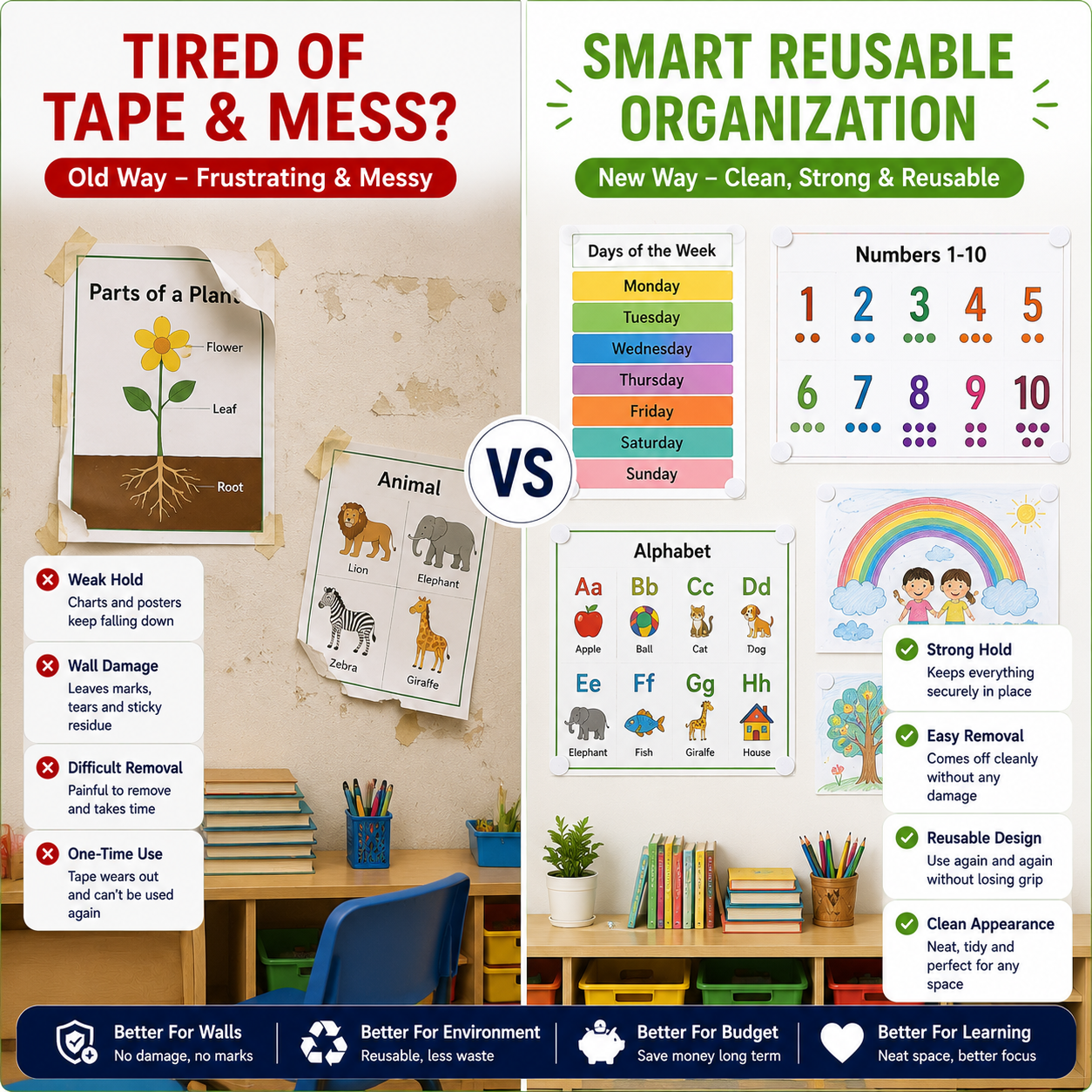 Double-Sided Adhesive Dots – Reusable Sticky Pads for Home Organization, Displays, Crafts & Decorations