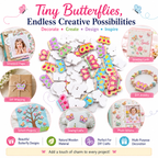 Wooden Butterfly Craft Embellishments – Colorful DIY Buttons for Scrapbooking, Jewelry, Gift Wrapping & School Projects