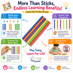 Colorful Math Learning Sticks – Educational Counting Rods for Preschool, Kindergarten & Early STEM Activities