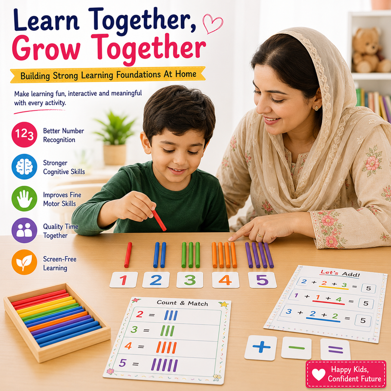 Colorful Math Learning Sticks – Educational Counting Rods for Preschool, Kindergarten & Early STEM Activities