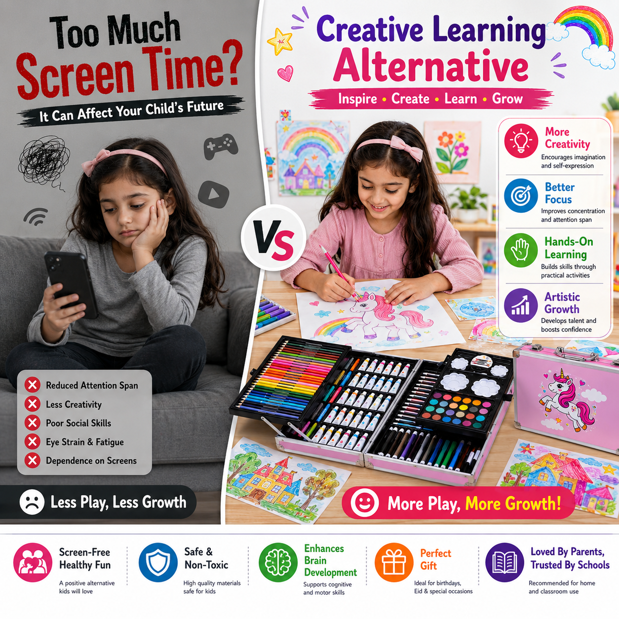 UNICORN COMPLETE   ALL-IN-ONE ART KIT 145 PCS