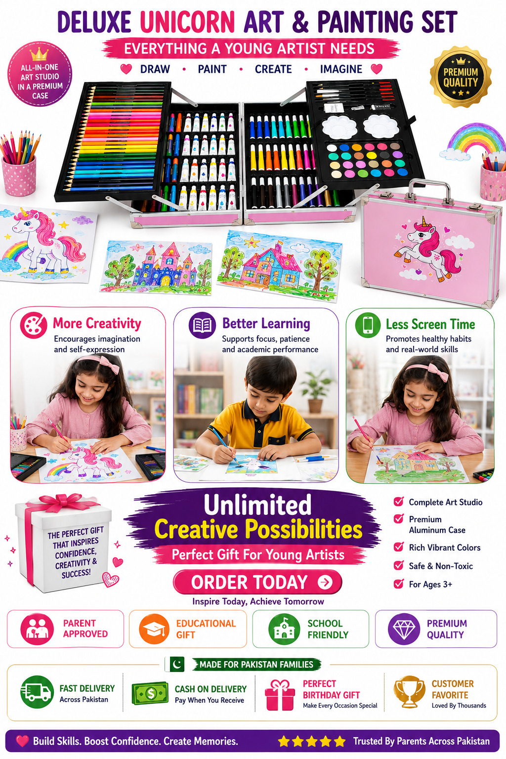 UNICORN COMPLETE   ALL-IN-ONE ART KIT 145 PCS