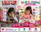 46-Piece Kids Art Set with Smart Hexagonal Storage Case, Complete Drawing & Colouring Kit with Colour Pencils, Crayons, Markers & Paints