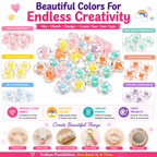 Acrylic Flower Beads for Jewelry Making – Pastel Beads for DIY Bracelets, Necklaces & Hair Accessories