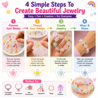 Acrylic Flower Beads for Jewelry Making – Pastel Beads for DIY Bracelets, Necklaces & Hair Accessories
