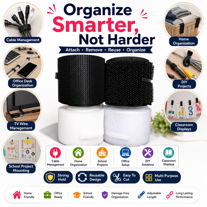Wire organizer tape Fastening tape roll Self-gripping cable wrap