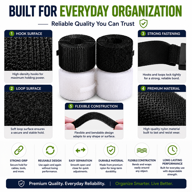 Wire organizer tape Fastening tape roll Self-gripping cable wrap