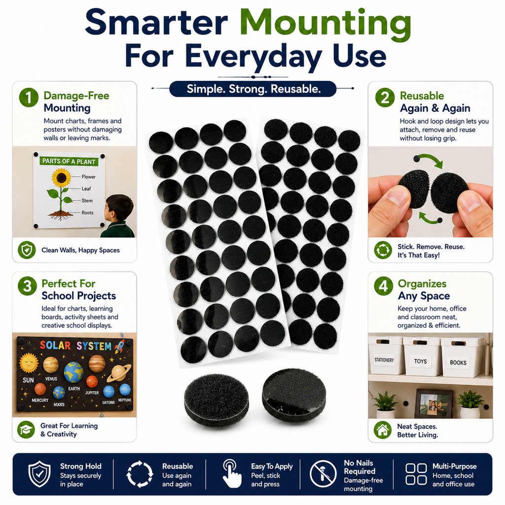 Velcro dots Hook and loop  Adhesive wall mounting  Self-adhesive