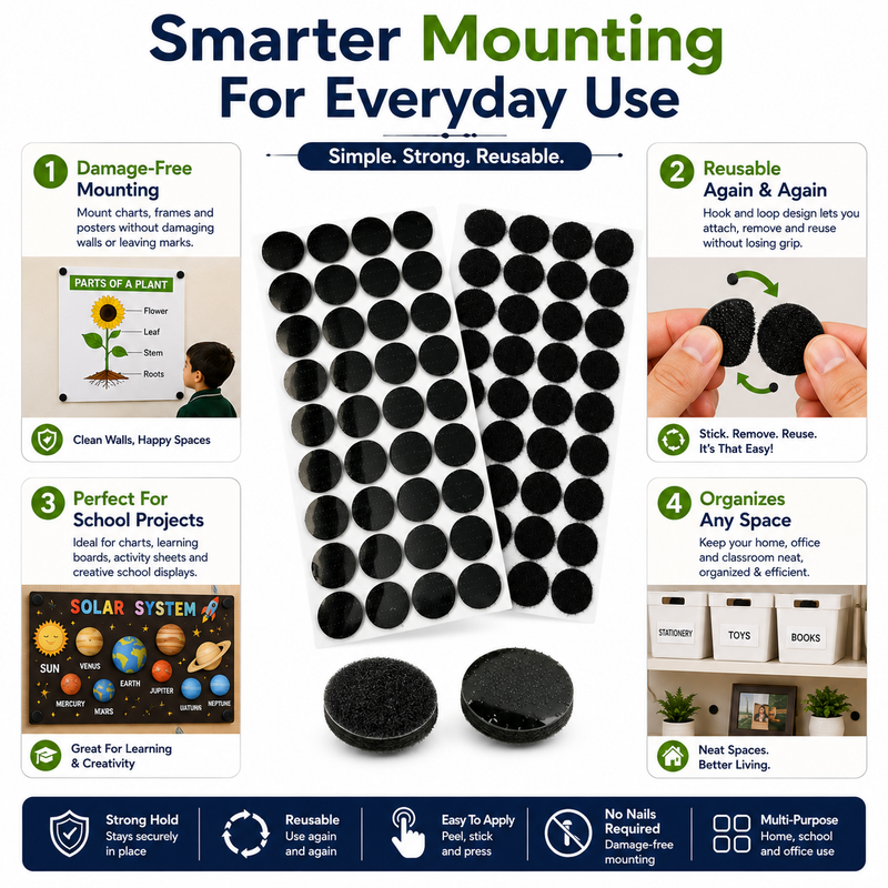 Velcro dots Hook and loop  Adhesive wall mounting  Self-adhesive