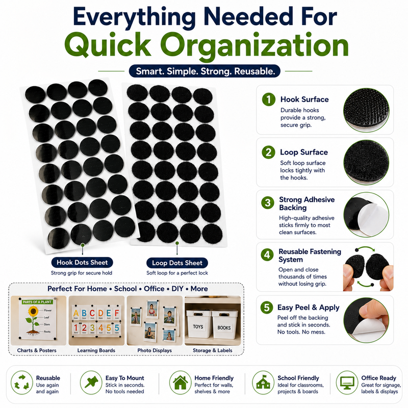 Velcro dots Hook and loop  Adhesive wall mounting  Self-adhesive