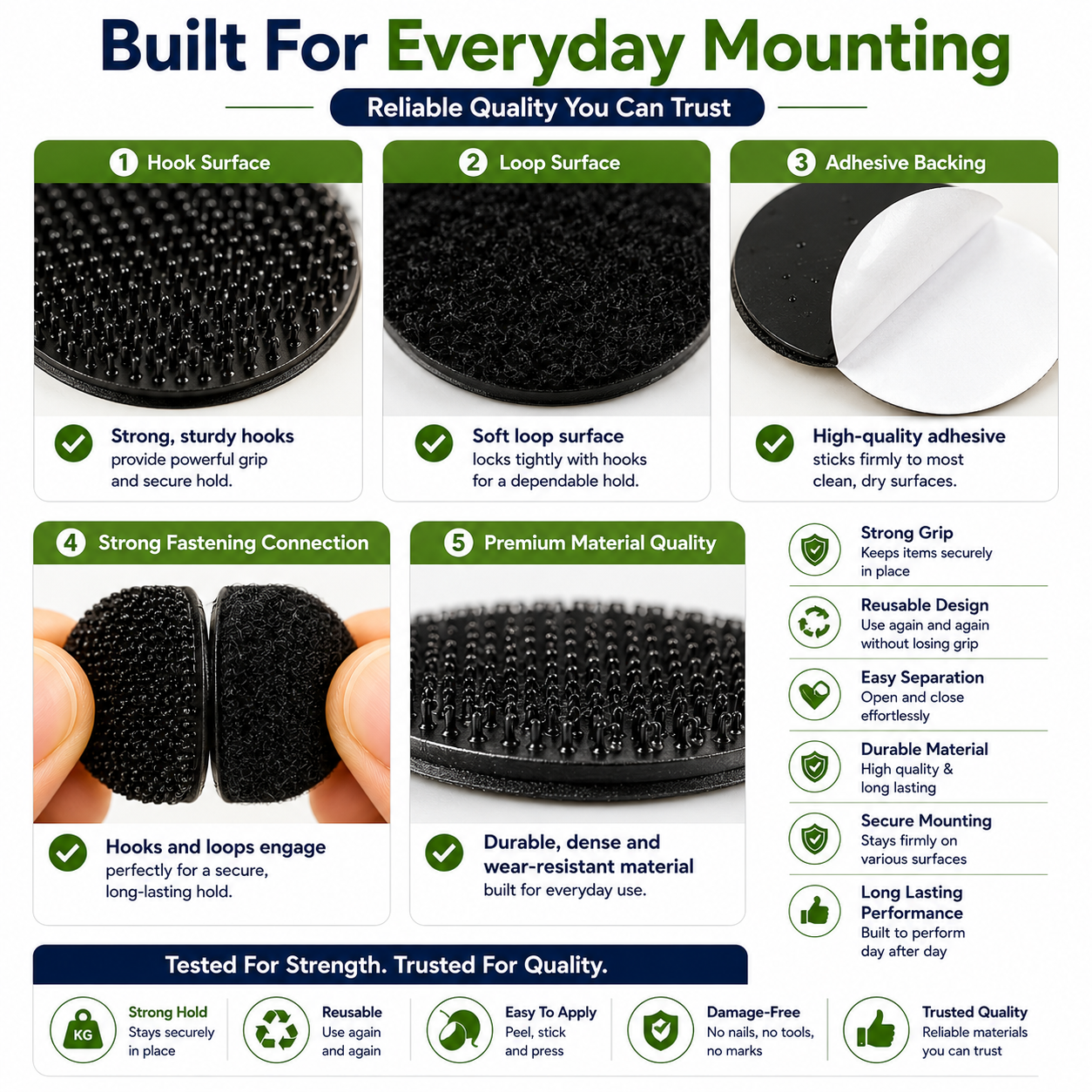 Velcro dots Hook and loop  Adhesive wall mounting  Self-adhesive