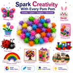 Creative Pom Poms for Kids – Colorful Craft Balls for School Projects, Decorations & Handmade Art