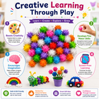 Creative Pom Poms for Kids – Colorful Craft Balls for School Projects, Decorations & Handmade Art
