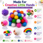 Creative Pom Poms for Kids – Colorful Craft Balls for School Projects, Decorations & Handmade Art