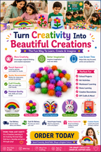 Creative Pom Poms for Kids – Colorful Craft Balls for School Projects, Decorations & Handmade Art