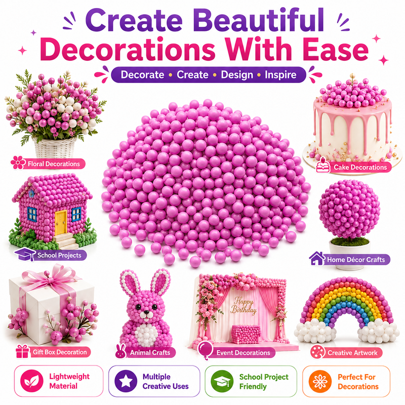 DIY Pink Beads – Creative Craft Decorations for School Projects, Gift Boxes, Home Decor & Handmade Art