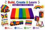 Multicolor Wooden Craft Sticks – DIY Popsicle Sticks for Kids Crafts, School Projects & Handmade Decorations