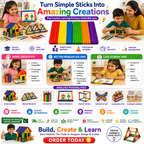 Multicolor Wooden Craft Sticks – DIY Popsicle Sticks for Kids Crafts, School Projects & Handmade Decorations