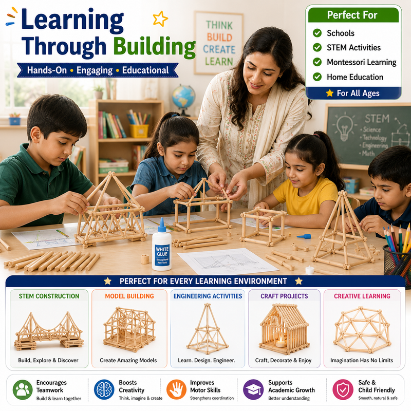 Kids Counting Sticks – Montessori-Inspired Math Learning Toy for Numbers, Counting, Patterns & Problem Solving