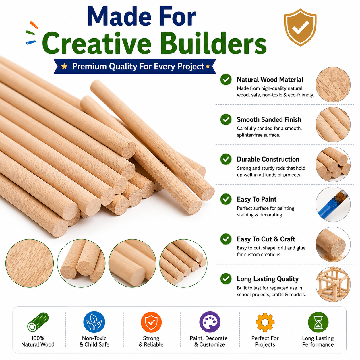 Kids Counting Sticks – Montessori-Inspired Math Learning Toy for Numbers, Counting, Patterns & Problem Solving