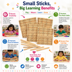 Natural Wooden Weaving Loom Mats & Craft Sticks – DIY Weaving Kit for Kids, School Projects & Creative Crafts