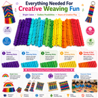 Colorful Wooden Loom Sticks – Weaving Craft Supplies for Kids, Beginners, School Projects & DIY Crafts