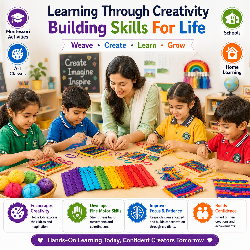 Colorful Wooden Loom Sticks – Weaving Craft Supplies for Kids, Beginners, School Projects & DIY Crafts