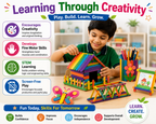 Colorful Jumbo Wooden Craft Sticks – Popsicle Sticks for School Projects, Model Building & DIY Art
