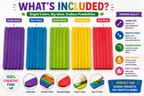 Colorful Jumbo Wooden Craft Sticks – Popsicle Sticks for School Projects, Model Building & DIY Art