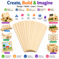 Natural Wooden Craft Sticks – 11cm Popsicle Sticks for Kids Crafts, STEM Projects & Model Building