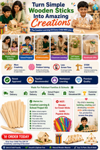 Premium Jumbo Wooden Craft Sticks – 114mm Popsicle Sticks for DIY Crafts, School Projects & STEM Learning