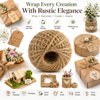 Strong Jute Twine String – Natural Fiber Rope for DIY Crafts, Packaging, Gift Wrapping & Decoration