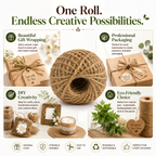 Strong Jute Twine String – Natural Fiber Rope for DIY Crafts, Packaging, Gift Wrapping & Decoration