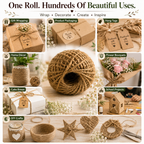 Strong Jute Twine String – Natural Fiber Rope for DIY Crafts, Packaging, Gift Wrapping & Decoration