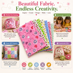 Printed Cotton Fabric Sheets – Soft & Easy-to-Sew Fabric for Quilting, Patchwork, Sewing & DIY Crafts
