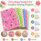 Printed Cotton Fabric Sheets – Soft & Easy-to-Sew Fabric for Quilting, Patchwork, Sewing & DIY Crafts