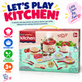 Kids Kitchen Cooking Set – Pretend Play Kitchen Toy Set with Electric Pot, Kettle, Utensils & Food Accessories