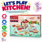 Kids Kitchen Cooking Set – Pretend Play Kitchen Toy Set with Electric Pot, Kettle, Utensils & Food Accessories