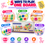 Montessori Wooden Educational Toy for Kids 3+ – Numbers, Shapes & Matching Learning Activity Board**