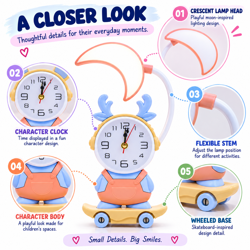 All-in- One Desk lamp with clock